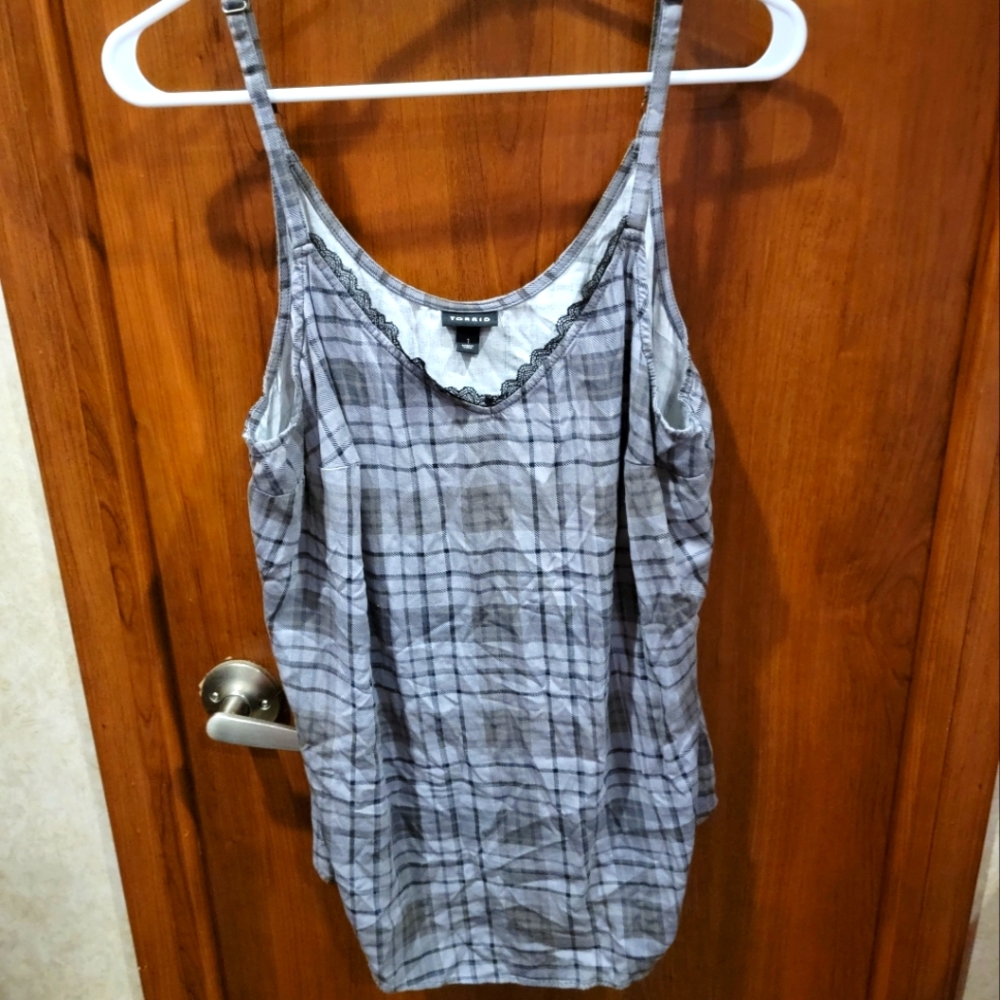 TORRID Tank Grey/Black Sz 1